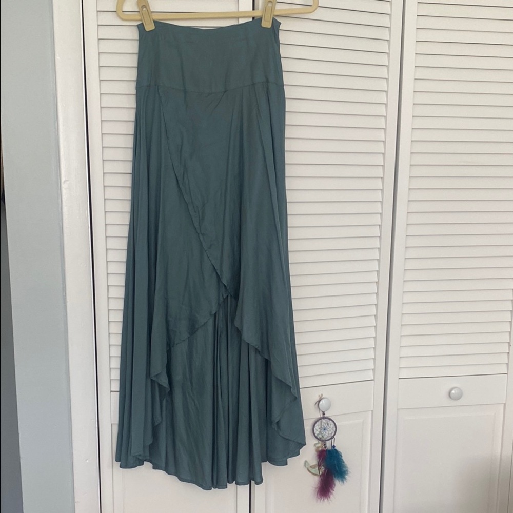 O'Neill Green Maxi Wrap Skirt Asymmetrical High-Low